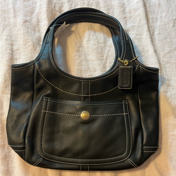 COACH Vintage Legacy Ergo Hobo Satchel Shoulder Bag Tote Blk Leather NWT! - Picture 1 of 9
